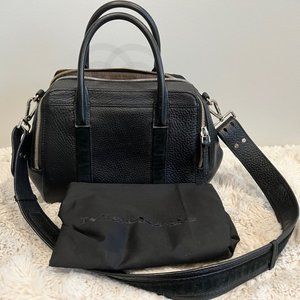 MACKAGE black leather top handle satchel crossbody bag